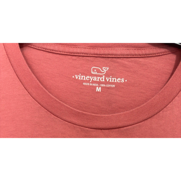 Vineyard Vines Mens Sz M Long Sleeve Lacrosse Tee Shirt Pink Whale EUC - Picture 4 of 7